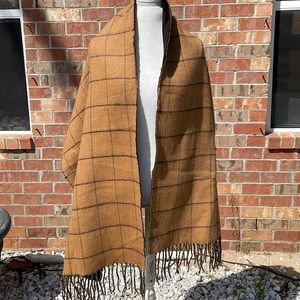 Shawl Wrap Drape NWT Orange Ebony Color with Fringe